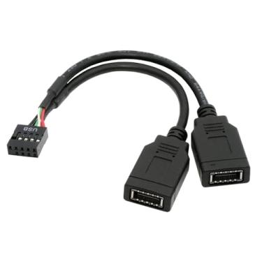 Imagem de xiwai Tomada de painel frontal USB 3.1 porta dupla tipo-E chave-A para USB 2.0 9 pinos 10 pinos macho cabo de extensão de cabeçalho de placa principal cabo adaptador de placa principal 15 cm