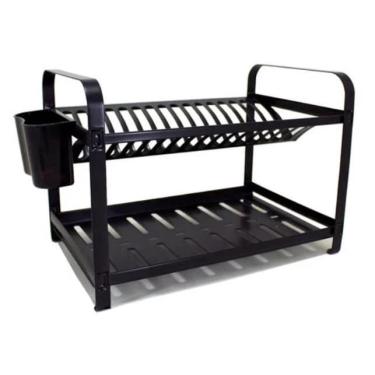 Imagem de Escorredor 16 Pratos Inox Não Enferruja Preto Oferta