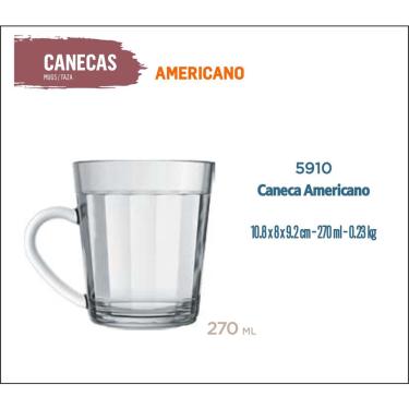 Imagem de 06 Caneca Americana 270ml Café-Cappuccino-Chocolate-Chá