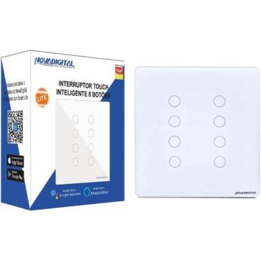 Imagem de Interruptor inteligente 8 botoes wifi branco ws-us8 alexa - NOVA DIGIT
