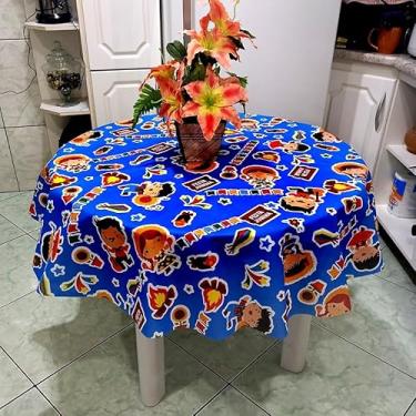 Imagem de Toalha Mesa de TNT Estampada Redonda 1,35 Diâmetro- 3 Uni Festa Junina Caipirinhas Azul