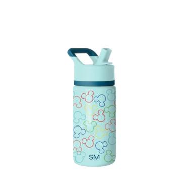 Imagem de Simple Modern Garrafa de água Kids Summit com tampa de canudo | Copo isolado de aço inoxidável Disney Mickey Mouse 400 ml para meninos, escola | Cheers to Mickey Ears