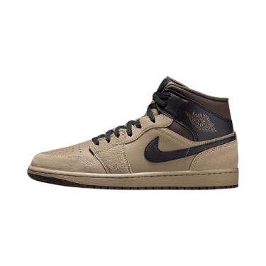 Imagem de Tênis masculino Air Jordan 1 Mid (HV6422-200, cáqui/marrom barroco/marrom claro/preto), Cáqui/marrom barroco/marrom claro/preto, 41