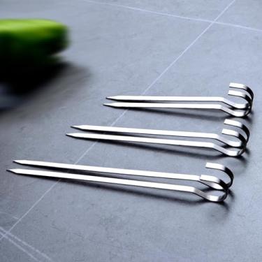 Imagem de kaorou 40 Peças Espetos De Kabob Metal Plano Para Churrasco, 7" Curtos Aço Inoxidável, Palitos Shish Kebob, Largos Reutilizáveis Grelhar, Conjunto Carne, Camarão, Vegetais, Com Caixa (5,9 Polegadas)