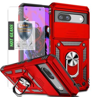 Imagem de AYMECL Capa para Google Pixel 7A com capa para lente da câmera, protetor de tela HD, proteção contra quedas de nível militar, suporte de anel magnético, capa protetora para celular para Google Pixel