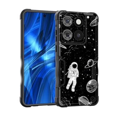 Imagem de EFGWSDER Capa para Moto G Stylus 5G 2025, [camada dupla] [proteção contra quedas de grau militar de 3,5 m] Capa resistente à prova de choque para Motorola Moto G Stylus 5G 2025, Astronaut Planet