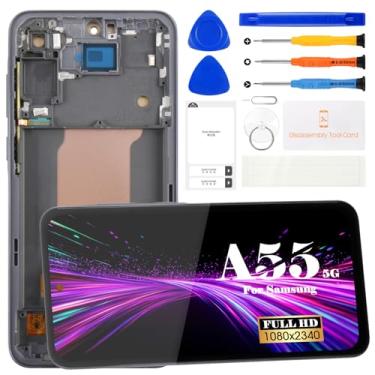 Imagem de Substituição de tela LCD Incell para Samsung Galaxy A55 5G SM-A556V, SM-A556B, SM-A556B/DS, SM-A556E, SM-A5560 Tela de tela sensível ao toque e montagem de peças de reparo digitalizador preto (sem