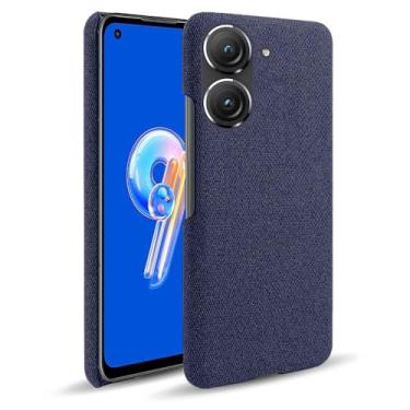 Imagem de Capa para ASUS Zenfone 9,Capa desenhada em lona,Case Protetora Ultrafina com Empunhadura Macia,Design em Tecido Antichoque e Antiarranhões-Blue