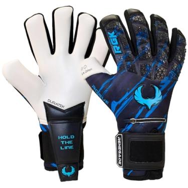 Imagem de Renegade GK Luvas De Goleiro Rogue Maelstrom Edição Limitada Com Proteção Para Os Dedos, Aderência Giga Grip De 4 Mm, Luvas De Goleiro De Futebol Azuis (Tamanho 11, Adulto, Corte Neg., Nível 4+)