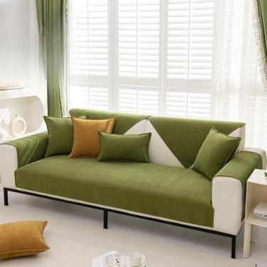Imagem de Capa de almofada de sofá impermeável com texturas, capa universal antiderrapante para sofá, toalha protetora para decoração de sala de estar, à prova d'água, verde, fronha de 30x50 cm