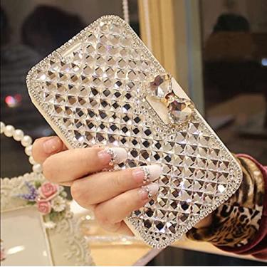 Imagem de Shinyzone Compatível com Samsung Galaxy A23 5G/4G Bling Carteira para Mulher Elegante Diamante PU Couro Flip Folio Capa com Suporte para Cartão, Fivela Magnética 3D Sparkle Crystal Bowknot