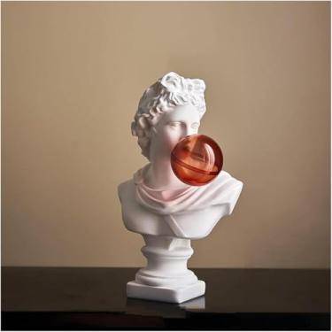 Imagem de Presente Ornamento Decoração de casa Esculturas de David estátua estátua grega estátuas decorativas de escultura de esculturas de cabeça, Hight29 cm Apollo