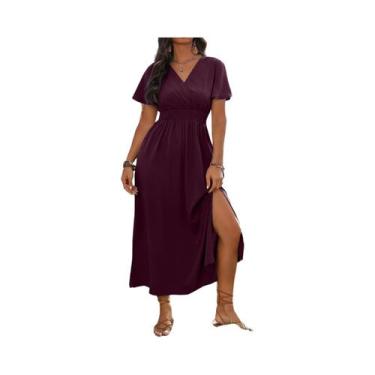 Imagem de Vestido Maxi Feminino Sexy E Confortável Com Cintura Envoltória, Decot