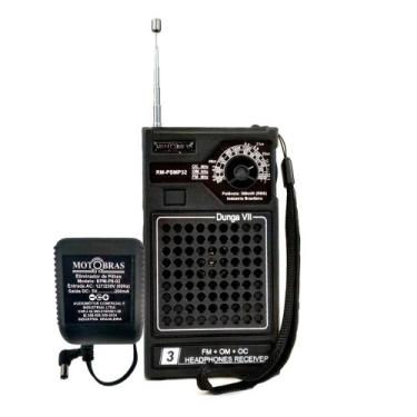 Imagem de Rádio portátil rm-psmp32 motobras com eliminador de pilha, Preta