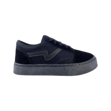 Imagem de Tenis Casual Feminino Solado Alto Vanessa Fashion 1030, Preto, Preto, 