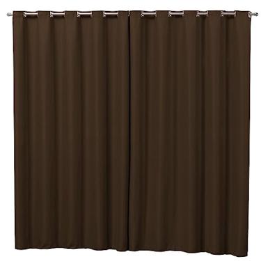Imagem de Kit 2 Cortinas Semi Blackout Tecido Corta Luz 2,80m x 2,70m Quarto Sala para Varão de 3 Metros Marrom
