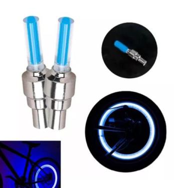 Imagem de 2 Bicos Pinos Led Azul Bike Carro Moto Roda Bicicleta - Home Goods
