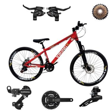 Imagem de Bicicleta 26 VikingX Tuff30 21v Shimano Profissional Pneu Slick Fino Preto1.50-Unissex