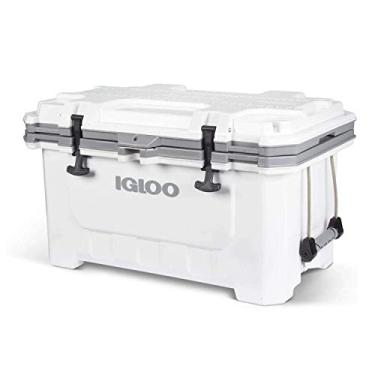 Imagem de Igloo Refrigerador moldado por injeção de peito de gelo isolado com trava de 70 litros branco IMX com alças de transporte