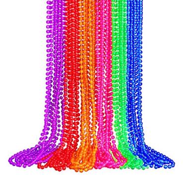 Imagem de Bucherry 30 peças de contas de carnaval que acendem colar de contas neon que brilha no escuro colar de plástico colorido para festa de carnaval, acessórios de fantasia, Plástico, Sem Pedra Preciosa