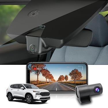 Imagem de Fitcamx Frente 2160P+Traseiro 1080P Dash Cam Adequada para Hyundai Santa Fe 2021-2023 (Part No#S1500 S2500), OEM Olhar, DUAL HD Vídeo, WiFi & APP, Loop Gravação, G-Sensor, Fácil de Usar, 128GB Cartão