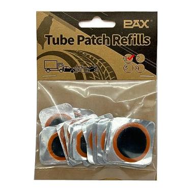 Imagem de PAX 18 peças de refis de tubo interno, 6 peças de 25 mm de diâmetro, 6 peças de 32 mm de diâmetro, 6 peças 24 x 35 mm. Kit de remendo de reparo de pneu plano de perfuração para bicicleta, motocicleta, scooter, BMX, ATVs, flutuante, borracha inflável (18)