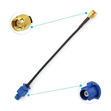 Imagem de Eightwood Cabo de antena Fakra C para plugue SMA macho para carro GPS de 15 cm para veículo GPS Navegação Rádio Unidade de Cabeça Estéreo Receptor GPS