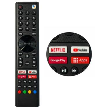 Imagem de Controle remoto 8142026675573B compatível com controle remoto Sceptre Android TV com Voice Assist, Google Play, Netflix, YouTube e botões Vudu