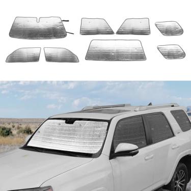 Imagem de JWWY 4Runner Pára-brisas Para-brisas Protetor Térmico Proteção UV Sombra Bloqueador de Pára-brisas Dobrável Kit de Cobertura de Para-brisas Adequado para Toyota 4Runner 2010-2023 Acessórios Prata 8
