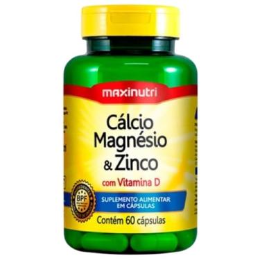Imagem de Cálcio, Magnésio e Zinco c/ Vit. D 600mg - 60 Cáps., Maxinutri