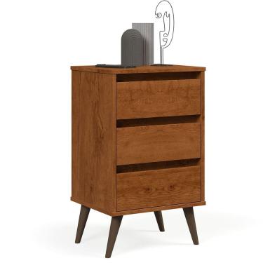 Imagem de Mesa de Cabeceira 3 Gavetas com Pés Palito Woon