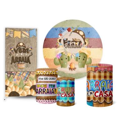 Imagem de Trio Capas Cilindro + Painel Redondo + Lateral Festa Junina (K2FJN0022)