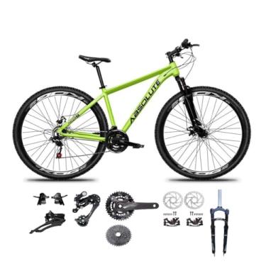 Imagem de Bicicleta Aro 29 Absolute Nero 5 Aluminio Kit 2x9 Gta Sunrun Freio Disco K7 11/36 Pedivela 24/38d Garfo com Trava (Verde, 21)