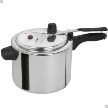 Imagem de Panela de Pressão 2,5 Litros em Alumínio com Tampa de Segurança, Trava e Válvulas, Cozimento Rápido e Uniforme, Ideal para Feijão, Carnes e Legumes, Compacta, Leve, Econômica e Durável