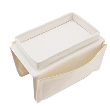 Imagem de Suporte de Copo para sofá, Bandeja para Apoio de Braço, Suporte Dobrável para Armazenamento de Braço, Mesa 600d, Tecido Oxford, Bolsos Laterais para sofá Bege (Bege)