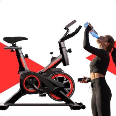 Imagem de Bicicleta Ergométrica Fitness Spinning Cor Preto E Vermelho Treino em 