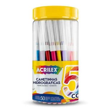 Imagem de Canetinha Hidrográfica 6905 50 Cores - Acrilex - Tendtudo