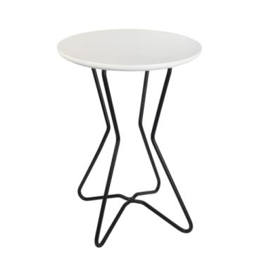 Imagem de Banco Baixo Saturno com Pés de Ferro Branco