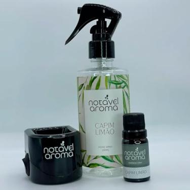 Imagem de Kit Home Spray Aromatizador Difusor Eletrico Essencia Concentrada 10ml (PRETO, CAPIM LIMÃO)