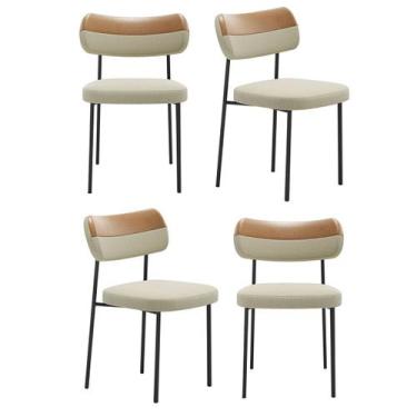 Imagem de Kit 4 Cadeiras Camila Para Sala Jantar Gourmet em Aço-material sintéti