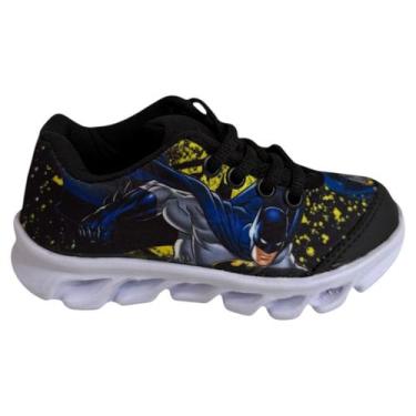 Imagem de Tenis Menino Preto Batman Luz Luzinha Led Macio Confortavel - Delite, 