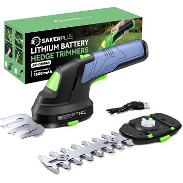 Imagem de SakerPlus Tesoura De Grama E Aparador Cerca Viva Sem Fio - Arbustos Elétrico 2 Em 1 7,2 V, Cortador Portátil Leve, Recarregável Com Cabo Tipo C Incluído Para Jardim Gramado