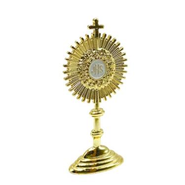 Imagem de Ostensório Eucarístico JHS de Mesa Dourado 6 cm