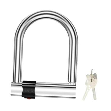 Imagem de UGPLM Trava de bicicleta em formato de U, trava hidráulica resistente a cortes, segurança, multiuso, fácil de usar, resistente com chaves, de motocicleta, com 2 Chaves