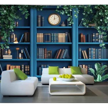 Imagem de FENDROM Estante azul tapeçaria paisagem estante para escritório em casa tapeçarias biblioteca videoconferência sala de estudo decoração cobertor de parede