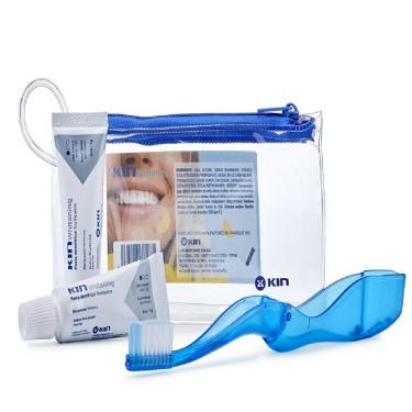 Imagem de Kit Kin Viagem Kin Whitening 1 Escova Dental Portátil + 2 Cremes Dentais 7g cada