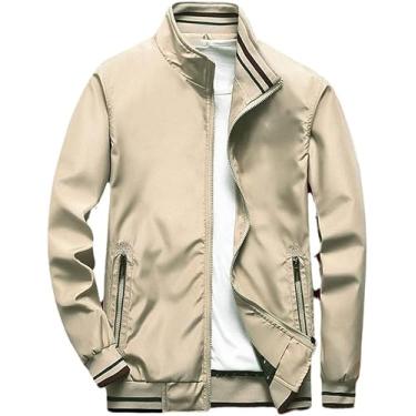 Imagem de Jaqueta De Negócios Masculina Ao Ar Livre Casaco Casual Jaqueta Bomber, Khaki, L