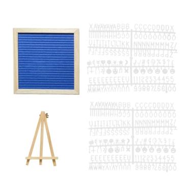 Imagem de Generic Quadro de feltro com letras, enfeite de mesa, moldura de madeira, quadro de mensagens trocável para casamento, Azul