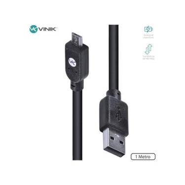 Imagem de Cabo Usb X Micro Usb B 2.0 5 Pinos 1 Metro Preto - Musb-1 - VINIK