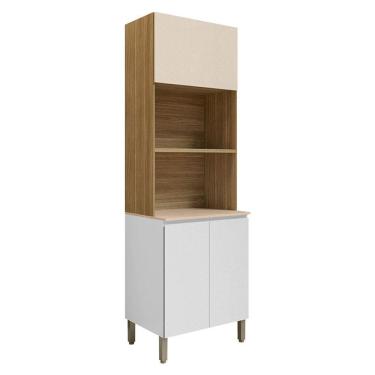 Imagem de Armário Paneleiro Art 6007 Duplo Forno Freijó Ártico Soft - Kits Paraná